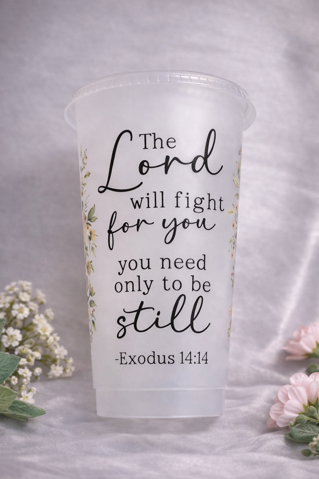 24oz Christian Cold Cup | Bible Verse Tumbler | Faith Based Aesthetic Cup